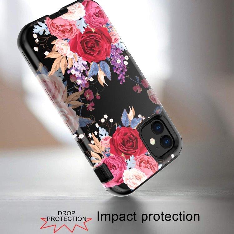 3-i-1 Full Protection Cover til iPhone 11 - FLOWER