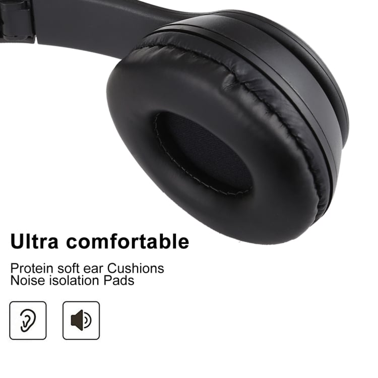 Trådløse P47 Bluetooth-hovedtelefoner med 3,5 mm stik - Sort