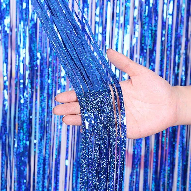 Festgardin Glitter 1 x 2,5 m - Blå