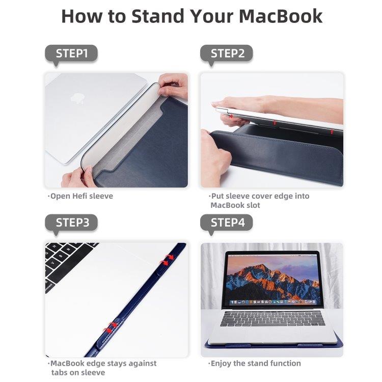 Sleeve Fodral med ställ Macbook 13.3" - Blå