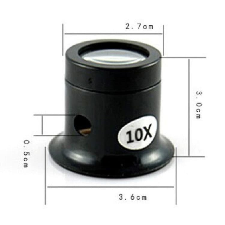 10x lup / forstørrelsesglas / urmagerlup / smykkelup / reparationslup