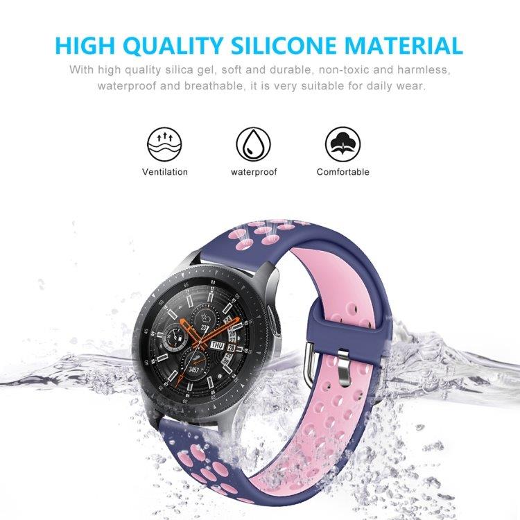 Handledsband till Galaxy Watch 46 / S3 / Huawei Watch GT 1 / 2 22mm - Grå / vit