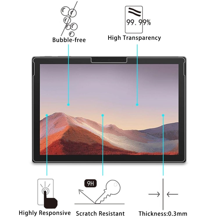 Hærdet Skærmbeskyttelse i Glas til Microsoft Surface Pro 7