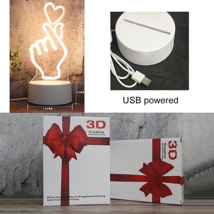Hvid 3D USB-lampe - Jordklode