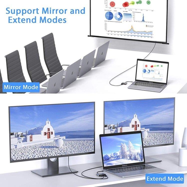 Multiport Adapter -  4i1 VGA/HDMI/USB 3.0/ USB-C för Nintendo Switch/Samsung/MacBook