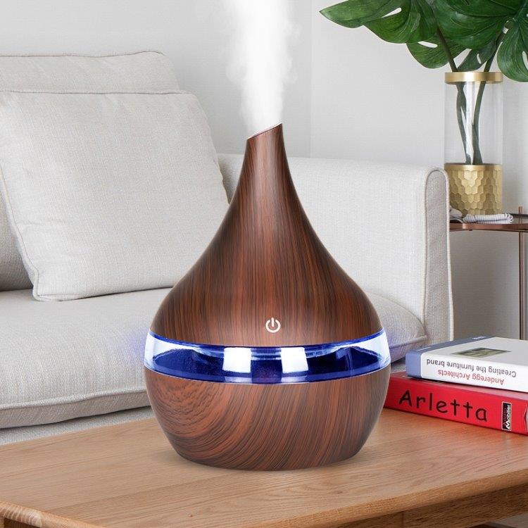 USB Luftfugter med Aroma 300 ml - Mørkt Træ