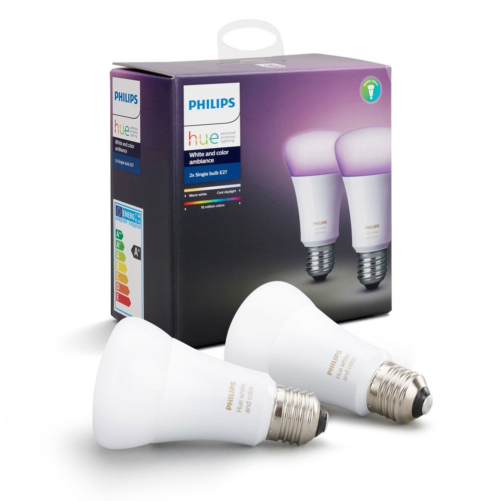 Philips Hue White and Color Ambiance 806lm 6500K E27 10W 2-pak