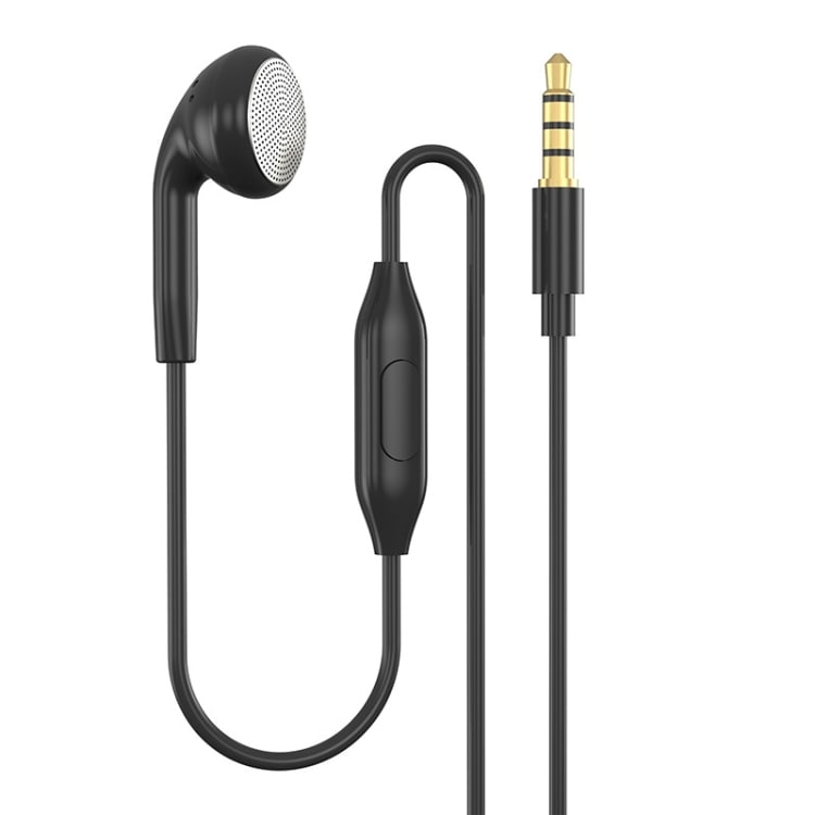 Monoheadset med mikrofon - 3,5 mm tilslutning og knapstyring - svart