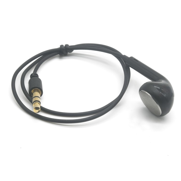 Monoheadset med mikrofon - 3,5 mm tilslutning og knapstyring - Sort