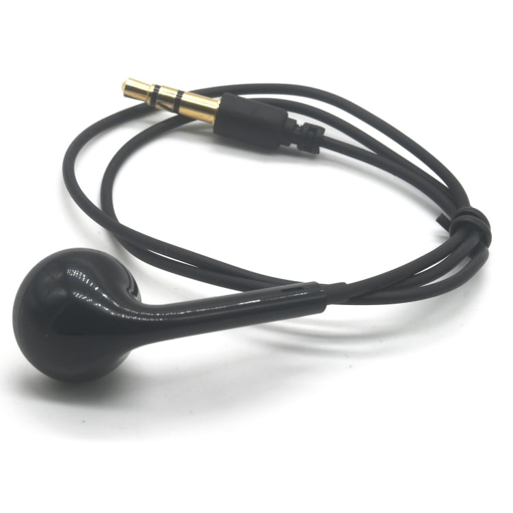 Monoheadset med mikrofon - 3,5 mm tilslutning og knapstyring - Sort