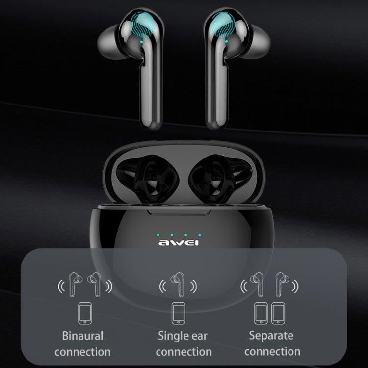 AWEI T15 Sorte Bluetooth Høretelefoner med ladebox