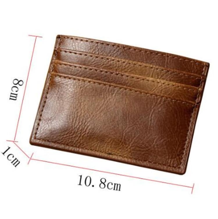 Slim kortholder/ Tegnebog i sort PU-læder