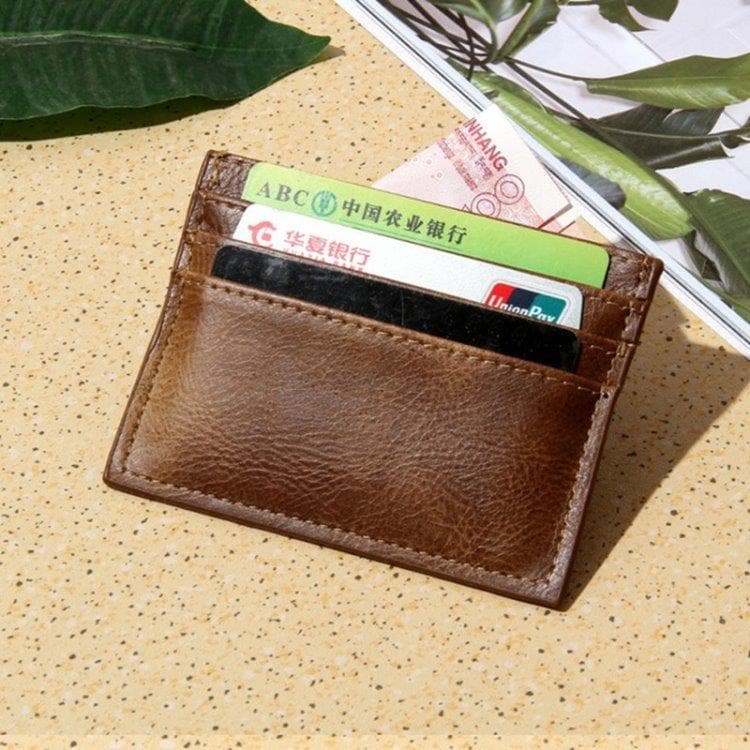 Slim kortholder/ Tegnebog i sort PU-læder