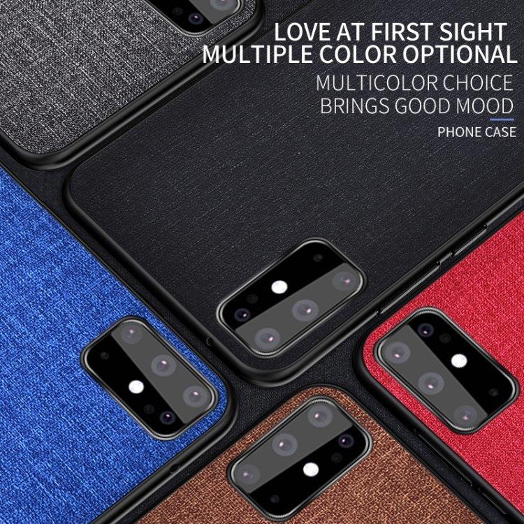 Hårdt mobilcover med textiloverflade for Samsung Galaxy S20+