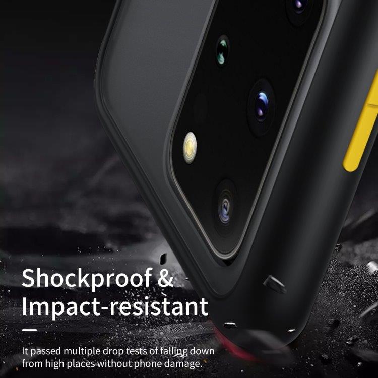 Shockproof TPU-cover til Samsung Galaxy S20, sort + gul