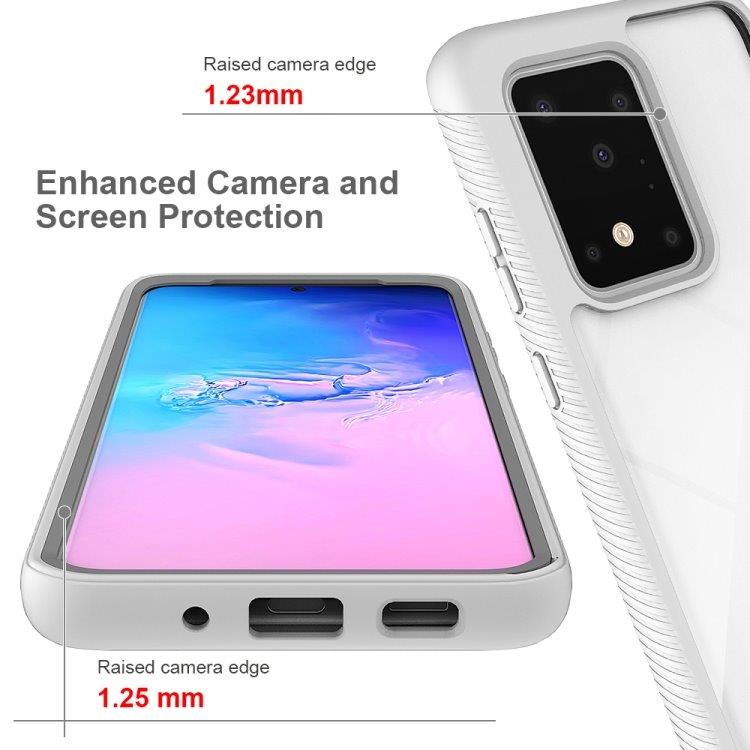 Shockproof TPU-cover, 2-lags, til Samsung Galaxy S20+, hvid