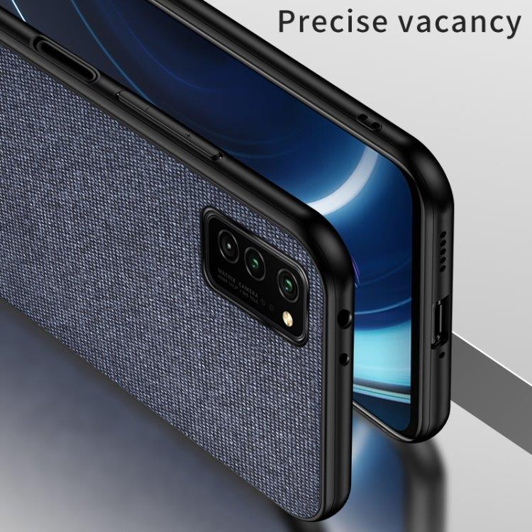 Shockproof TPU-cover med textiltextur til Huawei Honor V30, sort