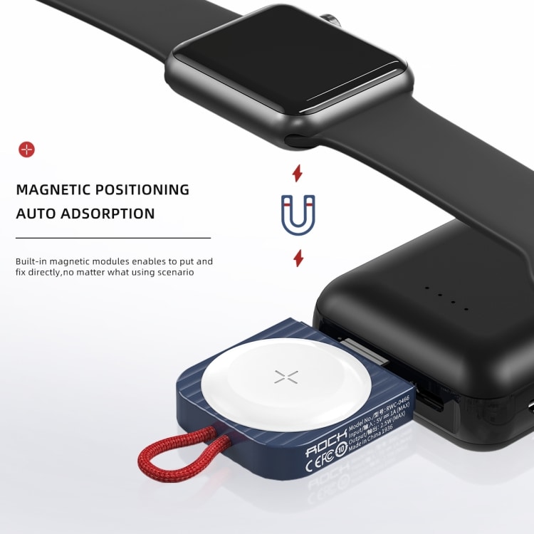 Trådløs magnetisk lader til Apple Watch, hvid