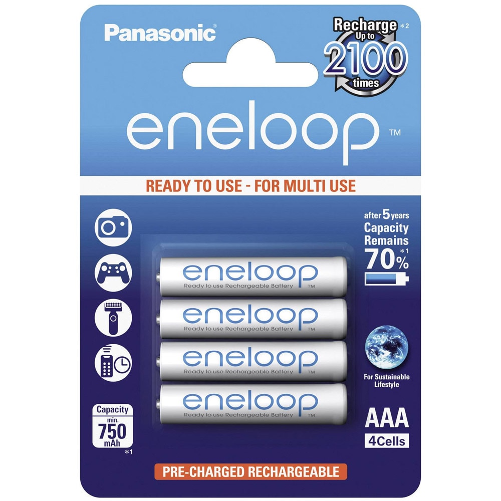 Panasonic Eneloop AAA-Batterier - 4-Pak
