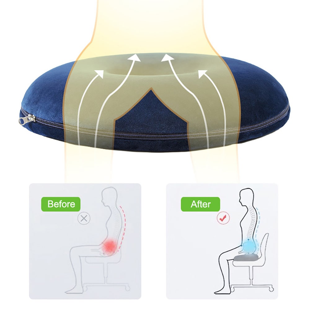 Rund pude af memory foam