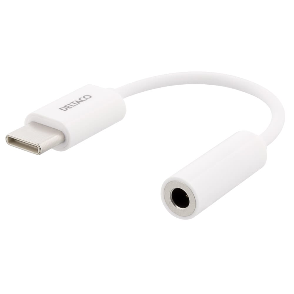 Deltaco USB-C til 3,5 mm adapter, stereo 9cm