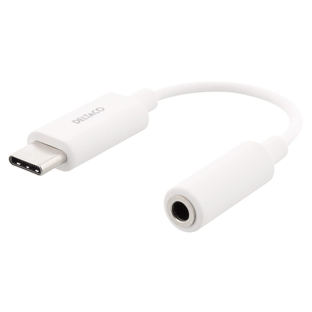 Deltaco USB-C til 3,5 mm adapter, stereo 11cm