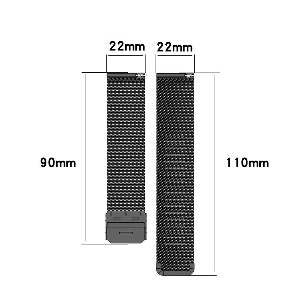 Urrem i metal 22mm - Sort