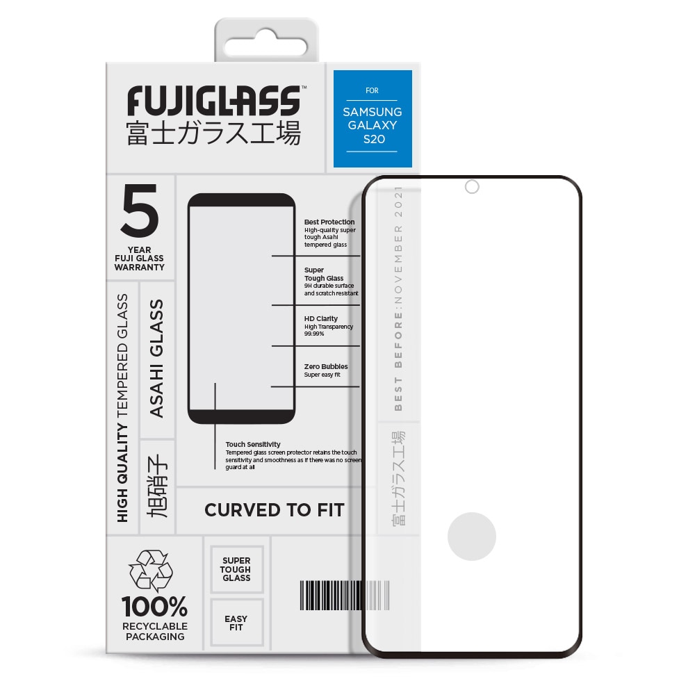 Fuji Curved Skærmskåner Samsung Galaxy S20 Klar/Sort