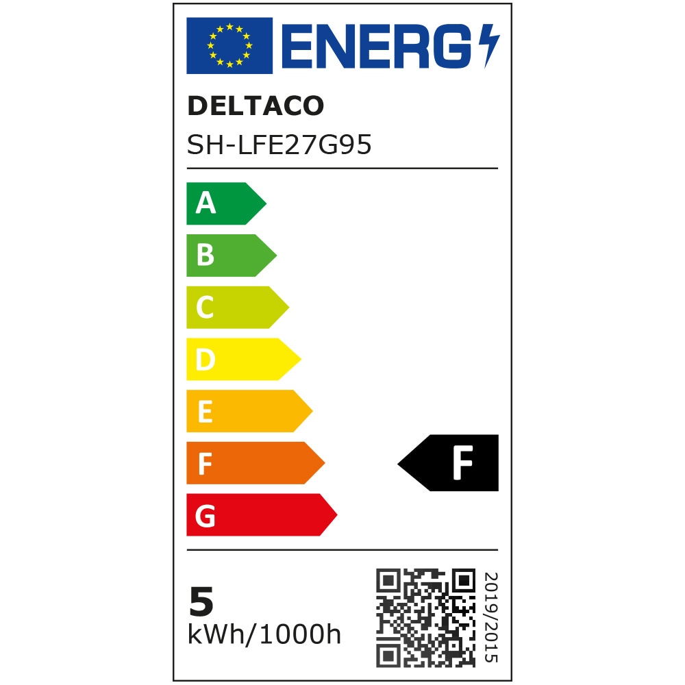 DELTACO LED-pære Filament E27, WiFI, 5.5W G95