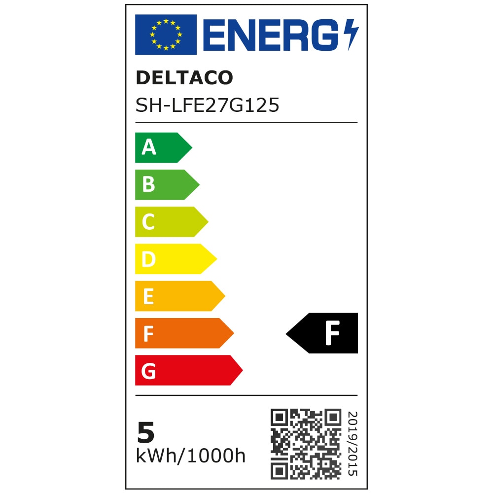 DELTACO LED-pære Filament E27, WiFI, 5.5W G125