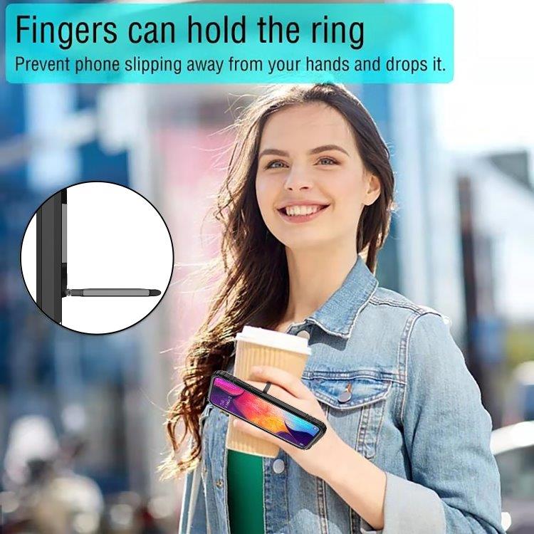 Beskyttelsescover med ring Samsung Galaxy A50s - Sort
