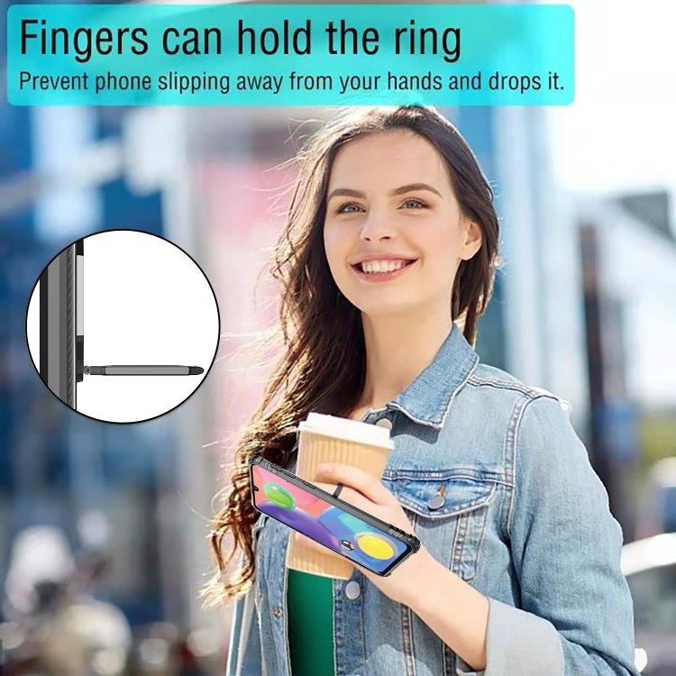 Beskyttelsescover med ring Samsung Galaxy A70s - Sort