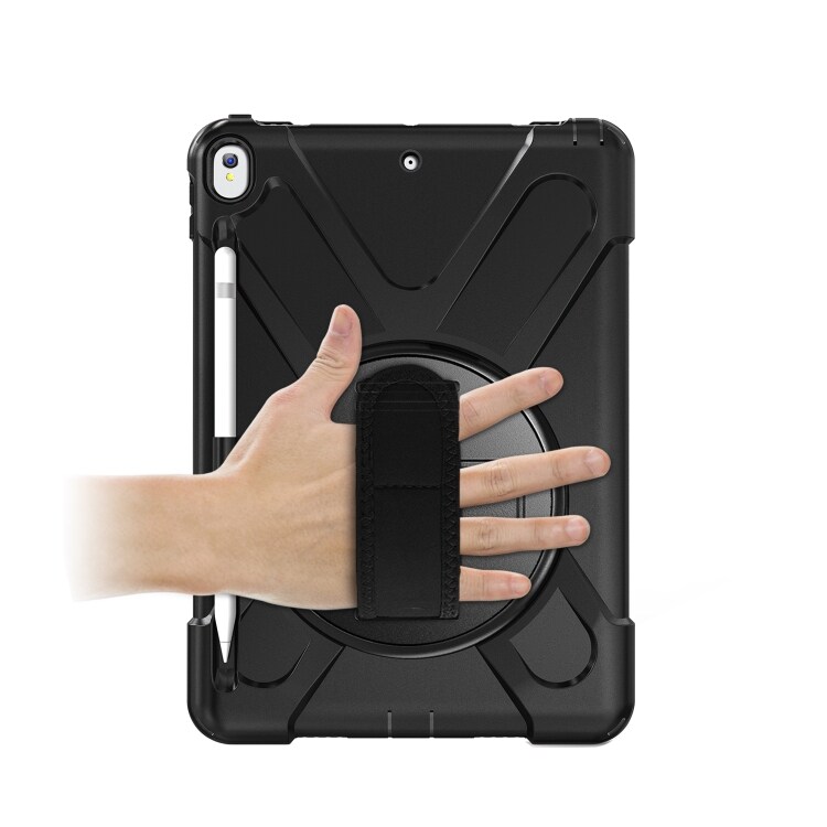 Beskyttelsescover med håndrem, skulderrem, stativ & penneholder iPad Pro 10,5, Sort