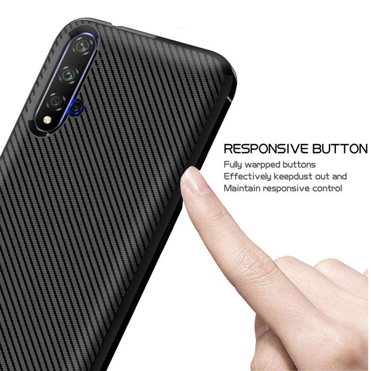 TPU-cover Huawei nova 5T / Honor 20s, Carbon Fiber+Sort