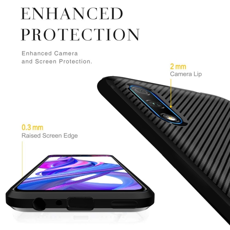 TPU-cover Huawei Y9s, Carbon Fiber+Sort