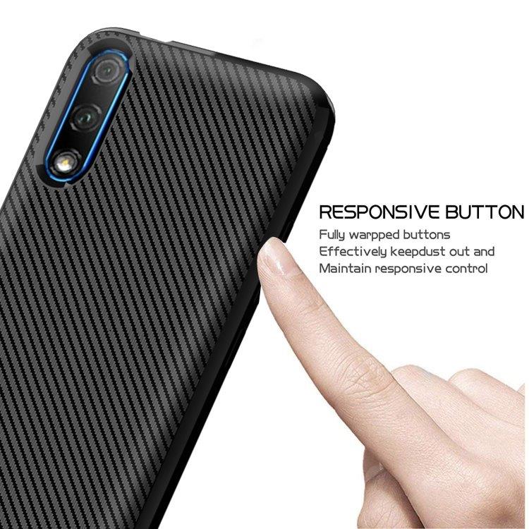 TPU-cover Huawei Honor 9X Pro, Carbon Fiber+Sort