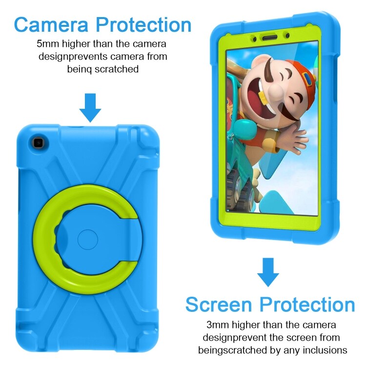Beskyttelsesfoderal med ringholder Samsung Galaxy Tab A 8.0, Blå+Grøn
