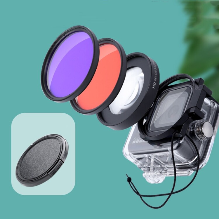 Filterkit Dykning Macrolinser GoPro HERO8 Professional 58mm 16X