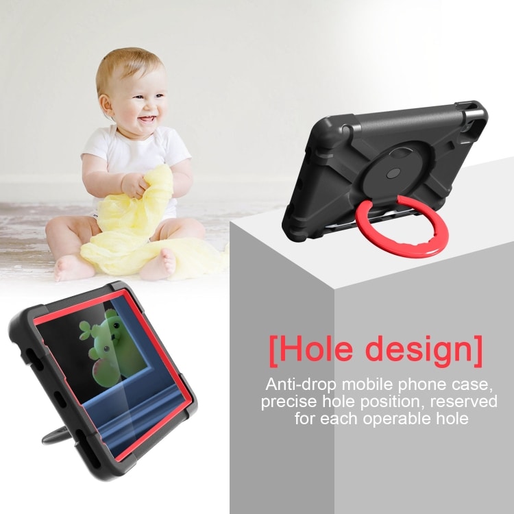 Stødtålende børnefodreal med stativ og håndtag iPad Pro 11 (2020), Sort+Rød