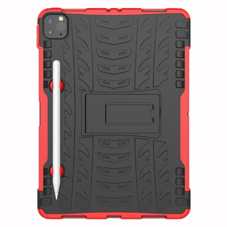 Beskyttelsescover med stativ og dækmønster iPad Pro 11 (2020), Sort+Rød