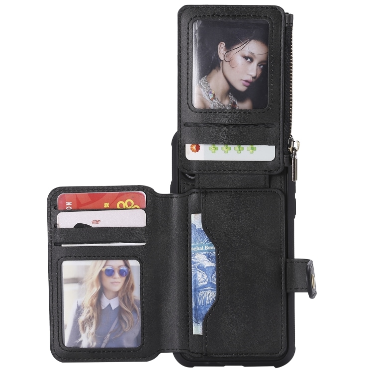 Shockproof tegnebogscover med stativ & møntrum iPhone X / XS, Sort
