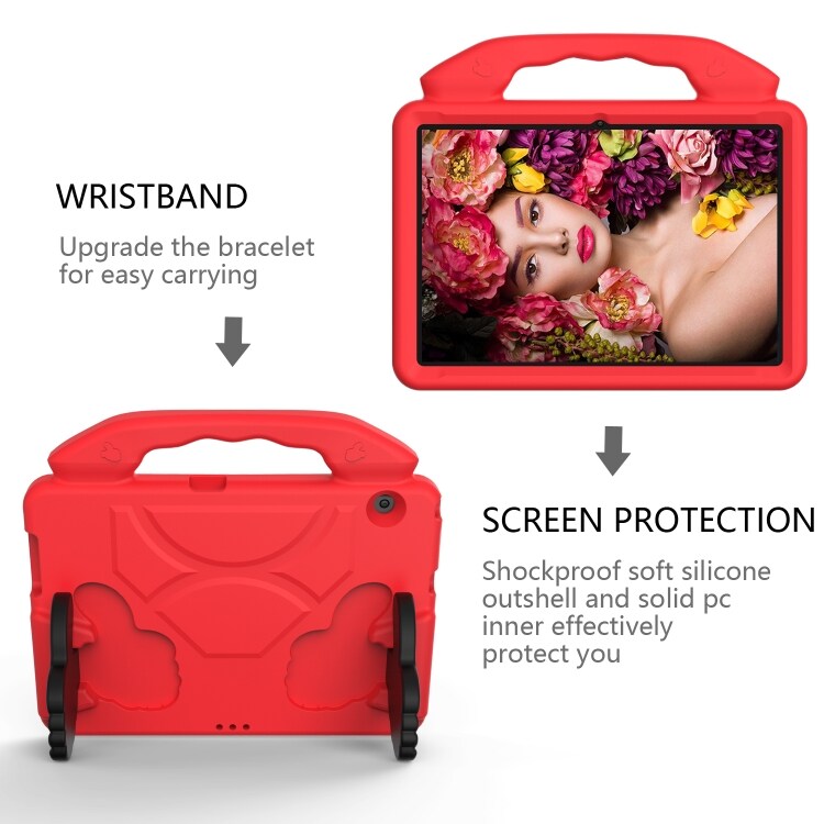 Stødtålende børnefoderal med stativ & håndtag Huawei MediaPad T5 10.1", Rød