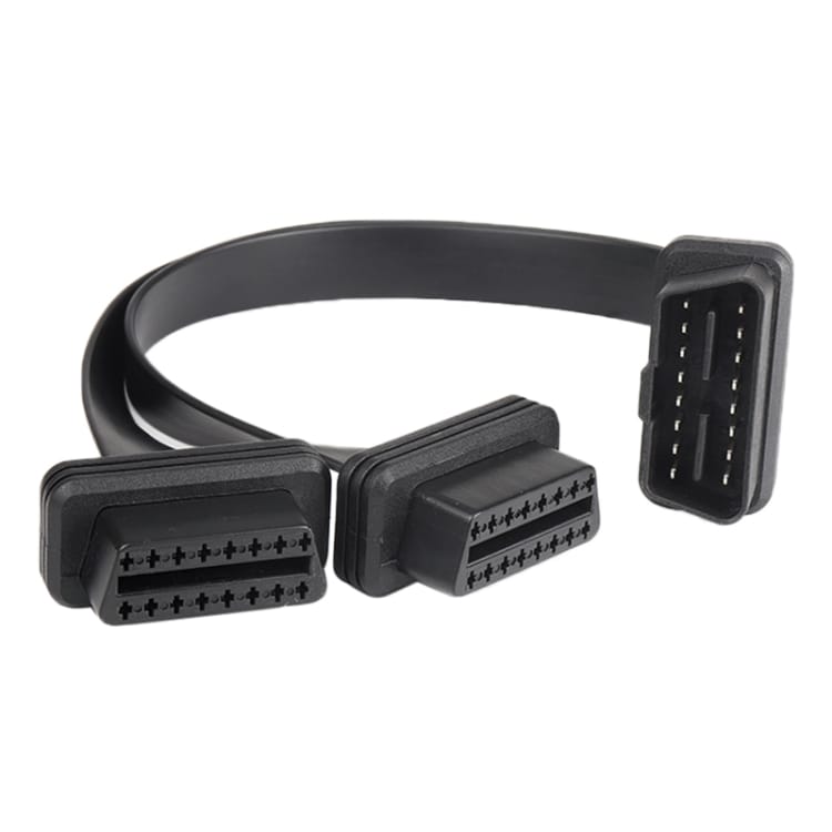 2 til 1 lige OBD2-kabel med 16 PIN - 30 cm fordelingskabel