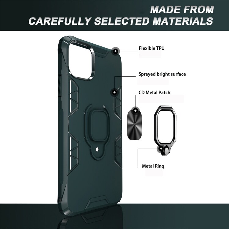 Shockproof TPU-cover med ringholder iPhone 11 Pro, Sort