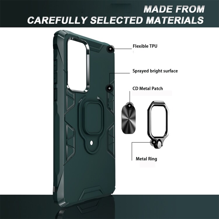 Shockproof TPU-cover med ringholder Huawei P40, Sort