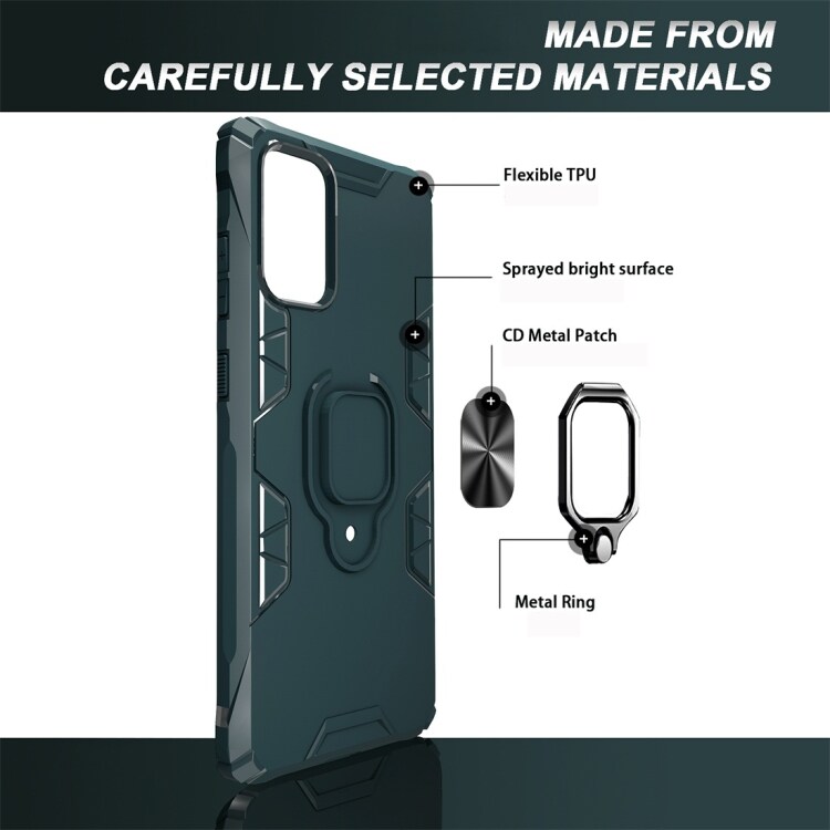 Shockproof TPU-cover med ringholder Samsung Galaxy S20, Sort