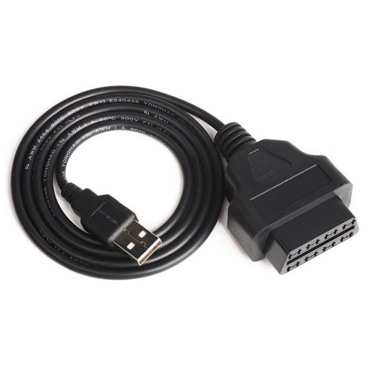 OBD2 hun til USB-kabel - 1 meter diagnostisk adapterkabel