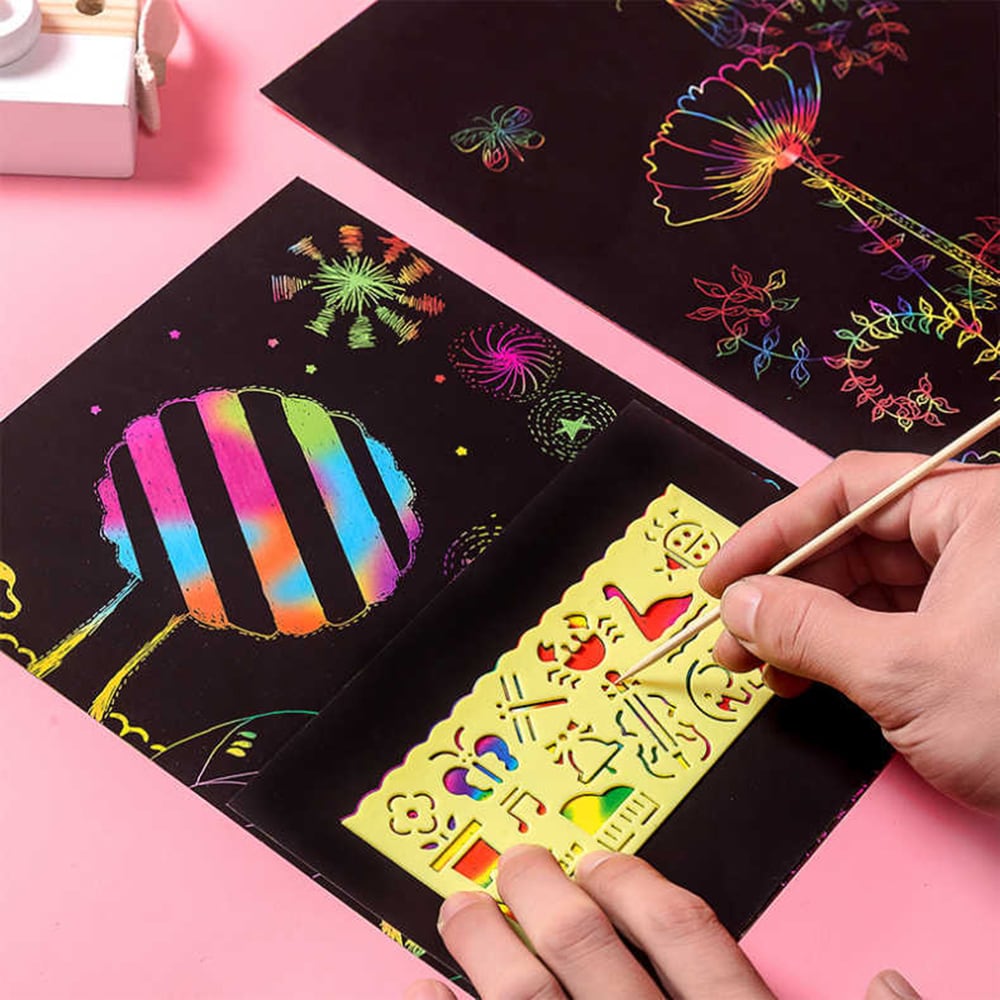 Rainbow Scratch Art Papir