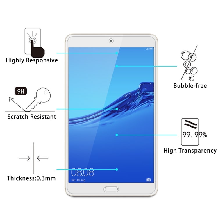 Kraftfuldt tempereret beskyttelsesglas til Huawei Tablet C5 8.0