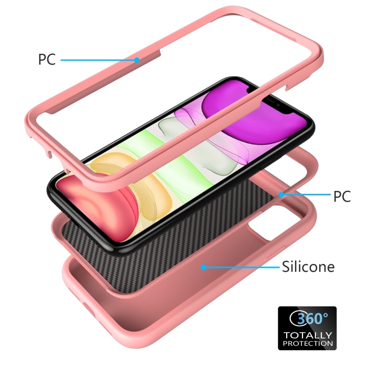 Bølgemønstret silikonecover til iPhone 11 Rosa
